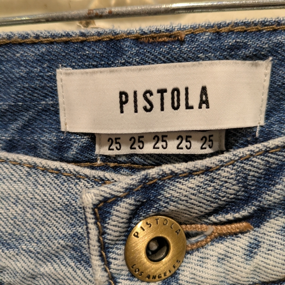Pistola High Rise Distressed Blue Jeans Size 25 - Picture 6 of 10